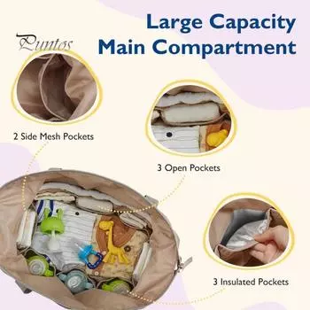 Сумка для мамы с двойной ручкой, вместительная, с несколькими отделениями, с пеленальным столиком, водонепроницаемая, организованная сумка для хранения детских принадлежностей хаки