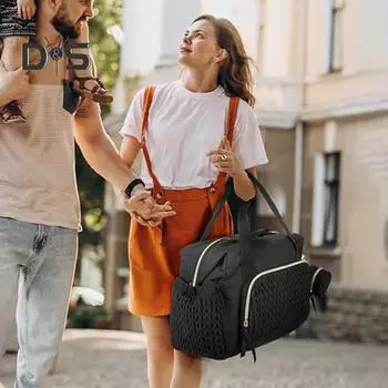 Сумка для мамы с двойной ручкой, вместительная, с несколькими отделениями, с пеленальным столиком, водонепроницаемая, организованная сумка для хранения детских принадлежностей хаки