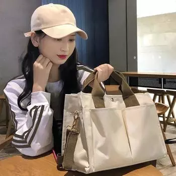 Сумка для мамы с несколькими отделениями, легкая, переносная сумка через плечо, большая, холщовая, многофункциональная, ручная сумка