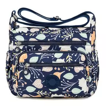 Сумка для мамы среднего возраста, большая вместительная сумка через плечо с принтом, нейлоновая многослойная сумка, маленькая квадратная сумка