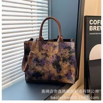 Сумка для мамы среднего возраста, женская, 2024, новая, в национальном стиле, модная сумка на одно плечо, косая, переносная, женская, сумка большой вместимости фиолетовый