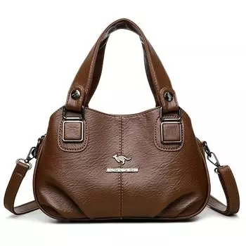 Сумка для мамы среднего возраста, женская сумка-тоут, сумка через плечо темно-коричневого