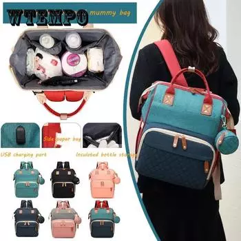 Сумка для мамы Сумка для матери и ребенка Многоцветная сумка для подгузников Большая вместительная дорожная сумка для хранения для мамы Сумка для кормления Сумка для ухода за ребенком Рюкзак для мамы 29*20*40cm красный