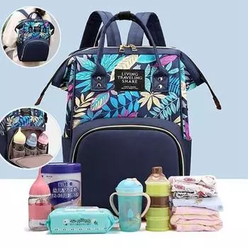 Сумка для мамы, сумка для подгузников для мамы, уход за ребенком, молоко, большая вместимость, рюкзак для мамы, сумка для мамы, влажная сумка для беременных, водонепроницаемая сумка для беременных, дорожная сумка для кормящих синий
