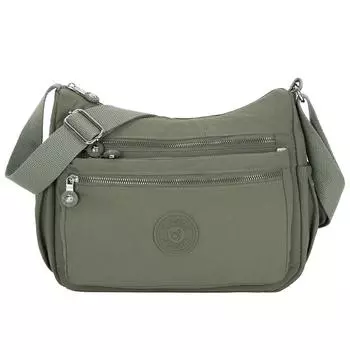 Сумка для мамы, женская многослойная сумка через плечо, легкая, вместительная, из нейлона зелёный