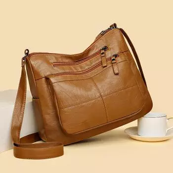 Сумка для мамы, женская сумка через плечо, сумка через плечо, женская сумка большой вместимости с несколькими карманами чёрный