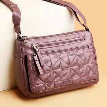 Сумка для мамы, женская сумка через плечо из ПУ, большая вместительная сумка через плечо, женская сумка среднего возраста коричневый