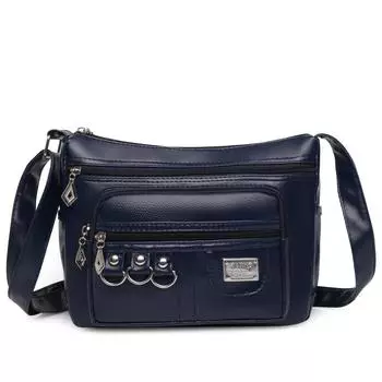 Сумка для мамы женская сумка модная повседневная сумка через плечо сумка многослойная вместительная сумка-мессенджер уличная сумка-ларек темно-синий