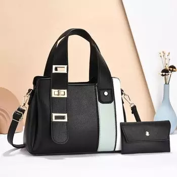 Сумка для матери и ребенка с цветными блоками, многослойная сумка с высоким уровнем внешнего вида, модная и универсальная сумка на одно плечо .