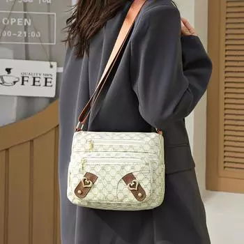 Сумка для матери среднего возраста Женская сумка через плечо с принтом коричневый