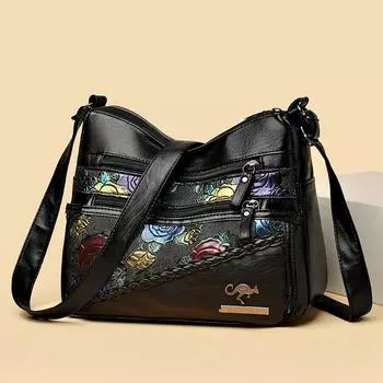 Сумка для матери, сумка через плечо для пожилых женщин, сумка через плечо большой вместимости чёрный