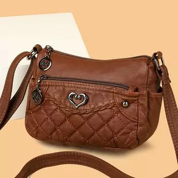 Сумка для матери Сумка через плечо Женская многослойная сумка через плечо большой вместимости чёрный