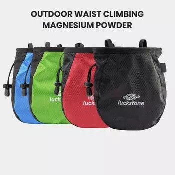 Сумка для мела для скалолазания с регулируемым ремешком, большая вместимость, водонепроницаемая портативная сумка для скалолазания на шнурке, контейнер для мела чёрный/синий