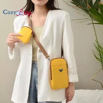 Сумка для мелочей Cozy Up Mobile, сумка для визиток, нейлоновая многофункциональная сумка через плечо, женский кошелек, мини-сумка 24x14x2.5cm жёлтый