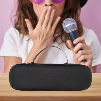 Сумка для микрофона, чехол для переноски, вмещает 1 микрофон с ручкой, водонепроницаемый, жесткий, из ЭВА, защитный, портативный