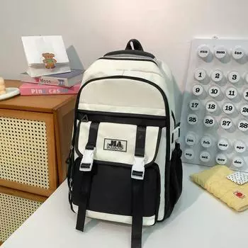 Сумка для младшей школы, женский, большой вместимости, легкий рюкзак чёрный