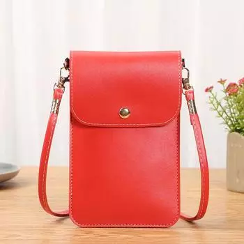 Сумка для мобильного телефона через плечо в стиле ретро - однотонный мини-кошелек светло-коричневого