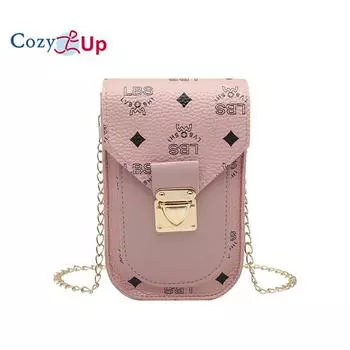 Сумка для мобильного телефона Cozy Up с буквенным принтом, женская, на одно плечо, диагональный крест, мобильный телефон, нулевой кошелек 19x11x5cm чёрный