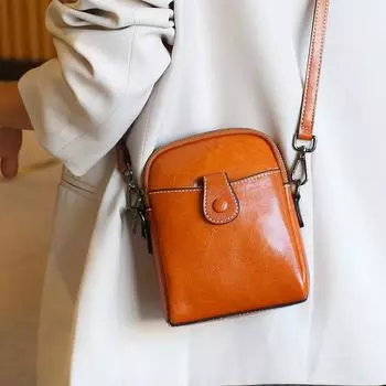 Сумка для мобильного телефона из натуральной кожи, маленькая мини-сумка, женская сумка, осенне-зимняя, новая сумка через плечо на одно плечо, маленькая мини-сумка