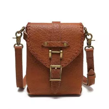 Сумка для мобильного телефона Johnature из натуральной кожи в стиле ретро, универсальные женские мини-сумки из натуральной мягкой яловой кожи, небольшие сумки на плечо и через плечо коричневый