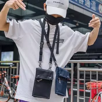 Сумка для мобильного телефона, карманный кошелек, новый нейлоновый универсальный кошелек, сумка для мобильного телефона, женская дешевая сумка 19*13*2.5cm чёрный