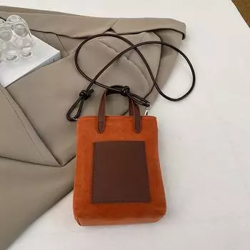 Сумка для мобильного телефона, маленькая сумка-саквояж, женская сумка-ведро с леопардовым принтом, мини-сумка-мессенджер, маленькая сумка для переноски вручную. оранжевый