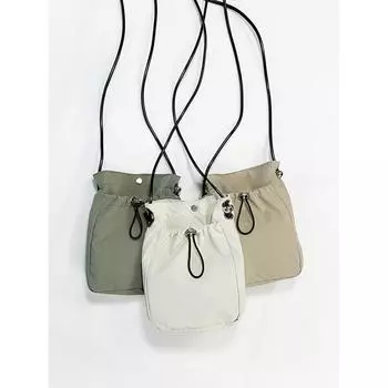 Сумка для мобильного телефона Мини-сумка Упаковка Сумка для мобильного телефона Сумка со шнурком Вертикальная Маленькая Легкая Мужская и Женская Прогулочная чёрный