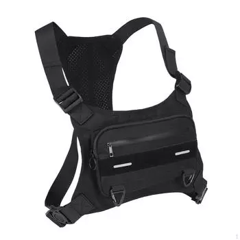 Сумка для мобильного телефона на грудь, компактный водонепроницаемый чехол, рюкзак для походов, путешествий, велоспорта для женщин Black