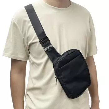 Сумка для мобильного телефона, нагрудная сумка, мужская, для отдыха на природе, путешествий, водонепроницаемая, износостойкая, мужская, многофункциональная, диагональная сумка чёрный