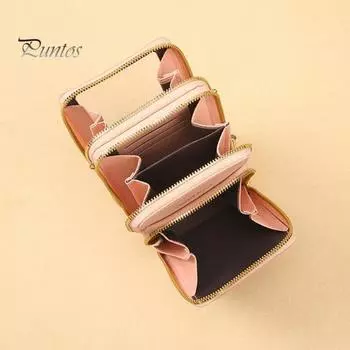 Сумка для мобильного телефона с прозрачным сенсорным окошком, сумка-слинг, несколько отделений, искусственная кожа, регулируемый ремень, кошелек через плечо темно-зеленого