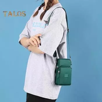 Сумка для мобильного телефона с регулируемым ремешком, несколькими отделениями, застежкой-молнией, сумка для телефона через плечо с отверстием для наушников, дорожный чехол, сумка через плечо, удостоверение личности, ключи темно-фиолетового