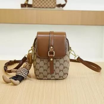 Сумка для мобильного телефона с вертикальным принтом, женская, весна/лето, винтажная, маленькая, квадратная, мини, сумка через плечо, женская сумочка коричневый