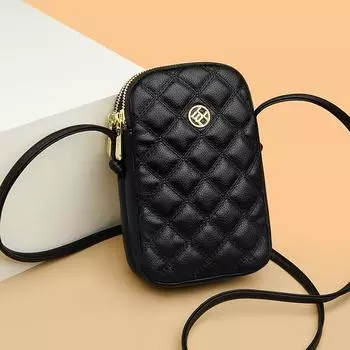 Сумка для мобильного телефона с вышитым ромбовидным смайликом, женская сумка через плечо, сумка для помады