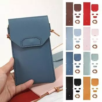 Сумка для мобильного телефона своими руками, чехол для телефона из искусственной кожи, набор для творчества, незаконченный кроссбоди синий