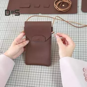 Сумка для мобильного телефона своими руками из искусственной кожи, чехол для телефона, набор для творчества, незаконченный кошелек через плечо, сумка для телефона для ежедневных путешествий и подарков зелёный