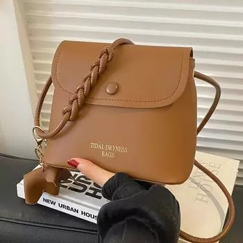 Сумка для мобильного телефона в стиле ретро, женская модная сумка-мессенджер с текстурой, универсальная сумка-ведро высокого класса коричневый