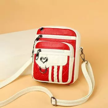 Сумка для мобильного телефона, женская сумка через плечо, многослойная молния, кошелек для монет, маленькая квадратная сумка чёрный