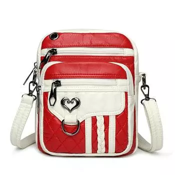 Сумка для мобильного телефона Женская сумка через плечо Многослойная сумка на молнии для мелочей Маленькая квадратная сумка чёрный