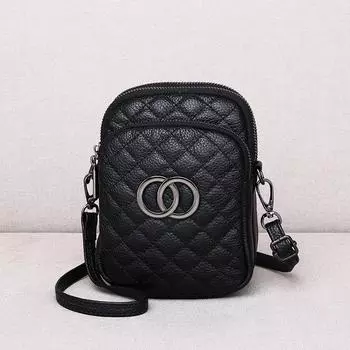 Сумка для мобильного телефона, женская сумка из мягкой воловьей кожи, модная маленькая сумка через плечо с бриллиантами и ароматом ветра, модная многослойная сумка-мессенджер темно-зеленого