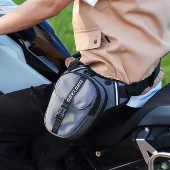 Сумка для мотоцикла Drop Leg Bag Hip Bum Мотоциклетная сумка большой емкости для езды на мотоцикле нагрудная сумка регулируемая для пеших прогулок скалолазания рыбалки чёрный