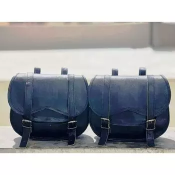 Сумка для мотоцикла, седельная сумка из козьей кожи, кофры, две боковые сумки для инструментов 11 x 9 x 4 in чёрный