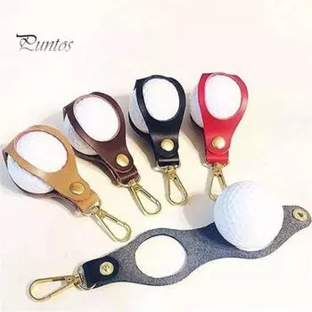 Сумка для мяча для гольфа с зажимом, прикрепляющаяся к брюкам, обруч из искусственной кожи, противоскользящий портативный держатель для мяча для гольфа, металлическая пряжка, органайзер для гольфа, переноска для мячей для гольфа чёрный