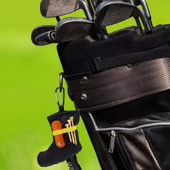 Сумка для мячей для гольфа Маленькая сумка для ти для гольфа Сумка на пояс для хранения принадлежностей для гольфа жёлтый