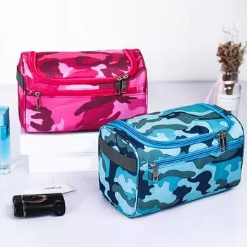 Сумка для мытья, многофункциональный крючок, пылезащитный, легкий, практичный, камуфляжный, косметичка-органайзер, чехол для ванной комнаты синий