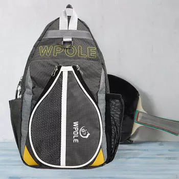Сумка для настольного тенниса, нагрудный чехол для ракетки, наплечная сумка для путешествий с ракеткой Grey
