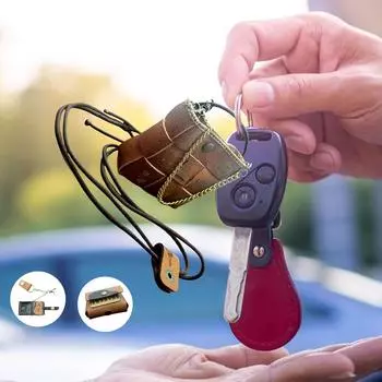 Сумка для наушников из кожи ручной работы, брелок, сумка для гитары, подвесное украшение, модное и универсальное украшение для сумки, подвеска для маленькой сумки One Size