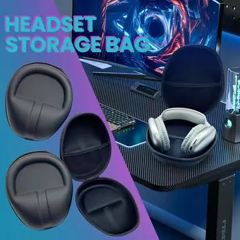 Сумка для наушников с креплением на голову, сумка для хранения беспроводных наушников One Size чёрный