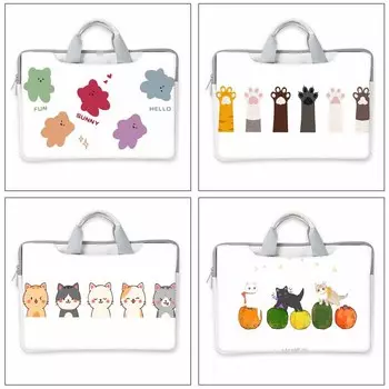 Сумка для ноутбука Cute Head 13.3, чехол для ноутбука 14, 15,6, 17,6 дюймов, водонепроницаемая сумка через плечо из искусственной кожи с ремешком и ручкой для переноски 12icch