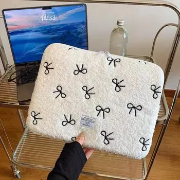 Сумка для ноутбука и iPad Korean Bow Girl Plush — подходит для iPad 11 дюймов и ноутбуков 13–14 дюймов small чёрный