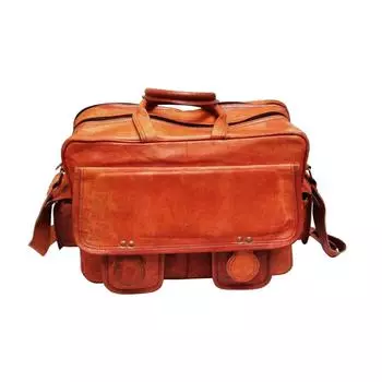 Сумка для ноутбука ручной работы, мужская кожаная сумка, школьная военная винтажная сумка 15 x 11 x 6 in коричневый